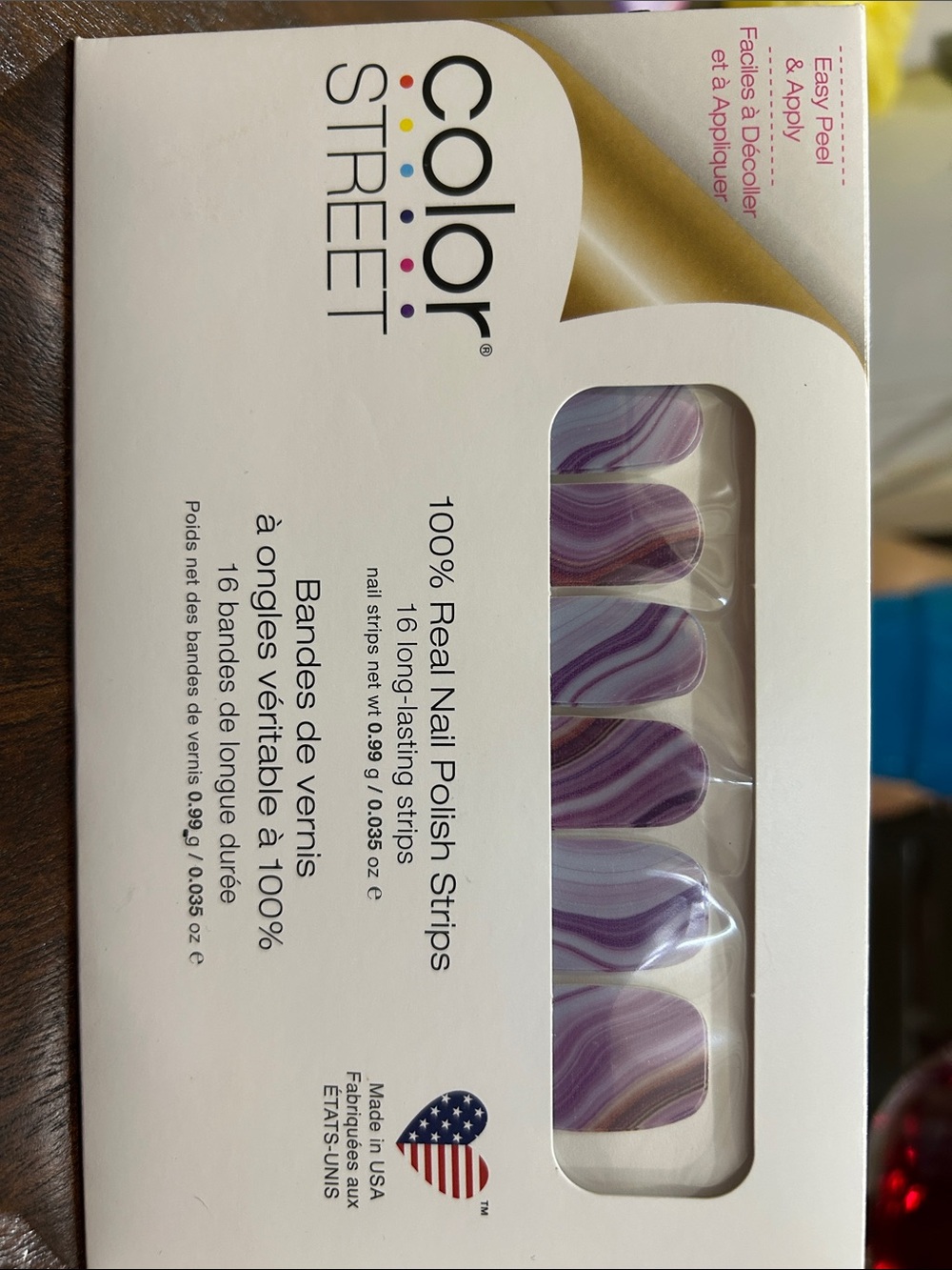 Color Street Ultraviolet Agate-Lavender & Plum Marble Nail Strips